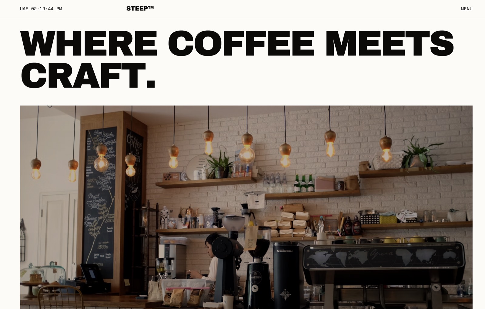 STEEP™ Coffee Shop — design proposition