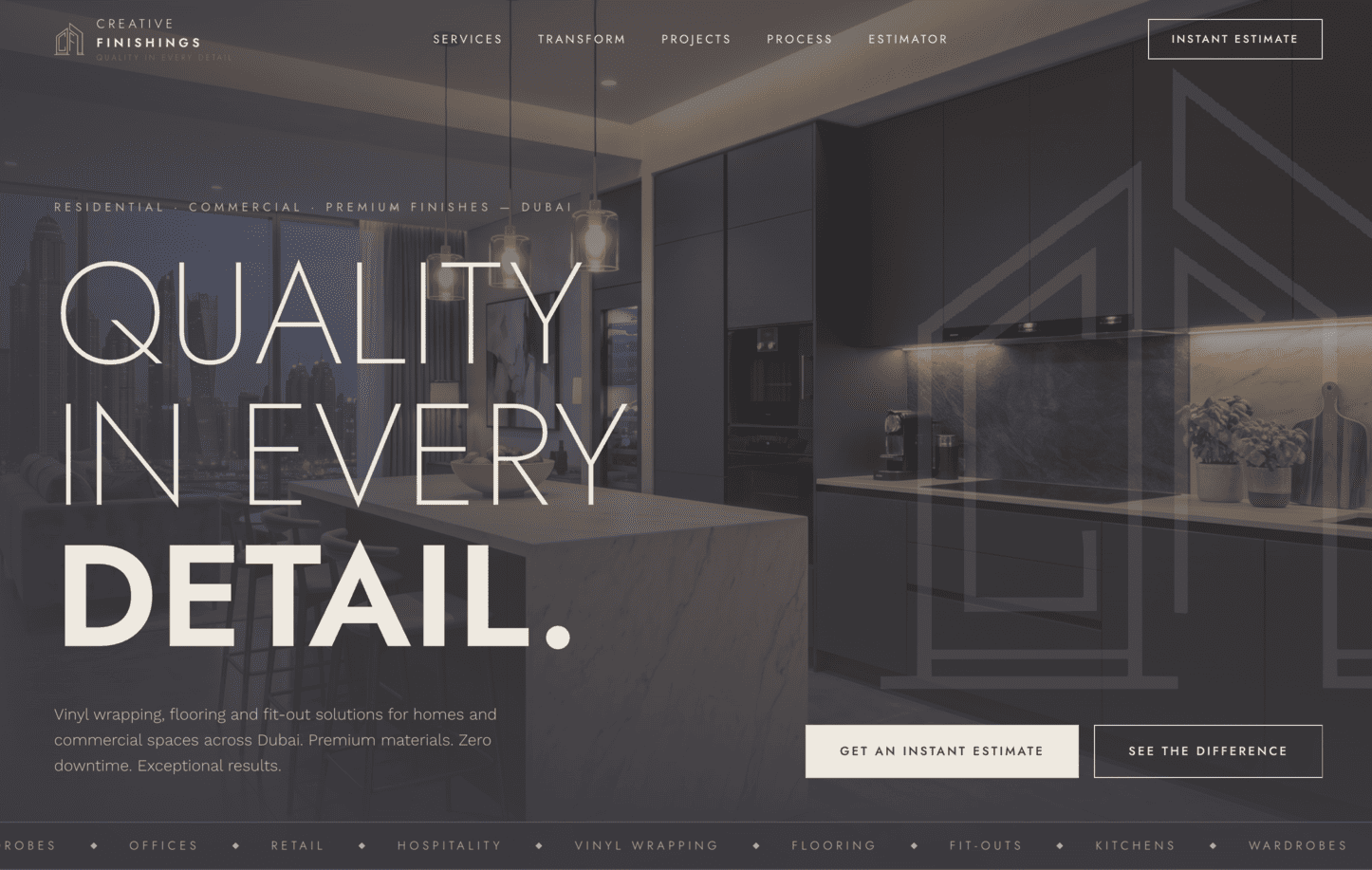 Creative Finishings — business website, Dubai